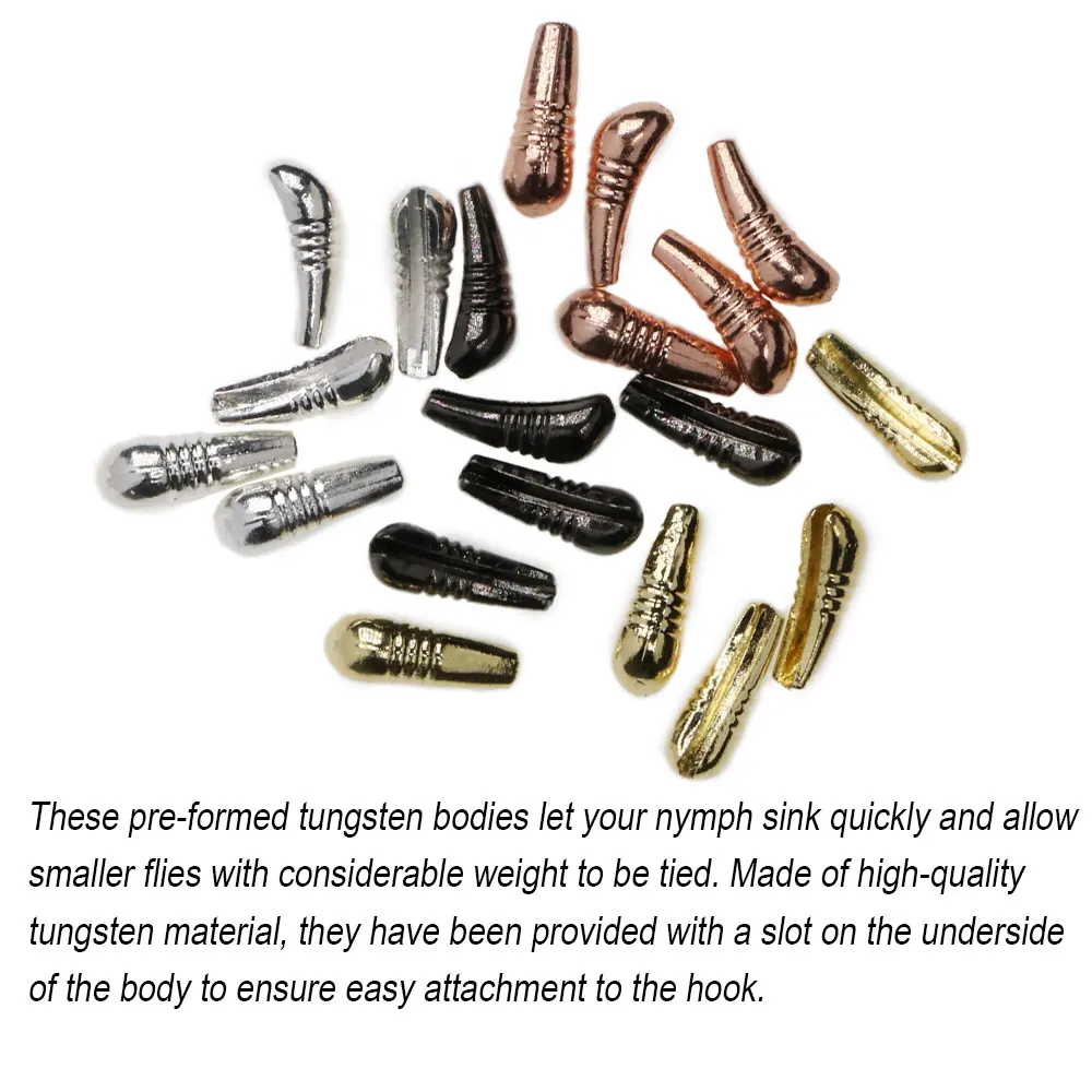 ICERIO 10 Uds 20 piezas plantilla de cuerpo de ninfa de tungsteno cuentas traseras plantilla de hundimiento rápido atado de moscas de ninfa/Material de tejer tamaño XS S M L - imagen 5