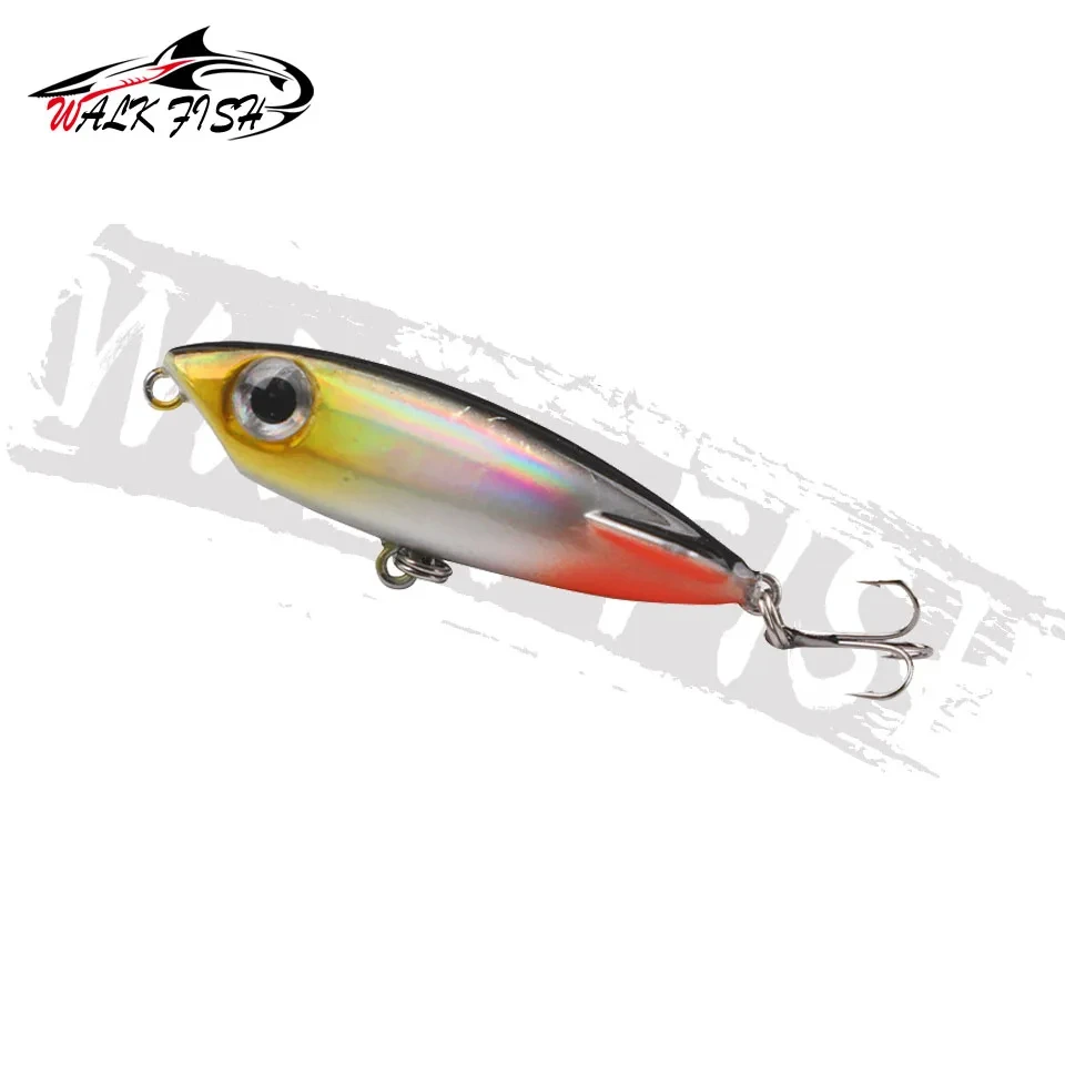 WALK FISH-señuelo de Pesca flotante, cebo duro, anzuelo triple, ojos 3D, 50mm, 3,1g, 1 piezas - imagen 2