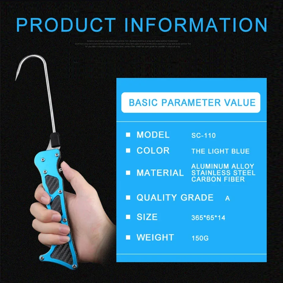 Pinza para Peces Plegable para Exteriores, Telescópica y Portátil, de Acero Inoxidable, con Gancho para Labios, Accesorio de Pesca T4