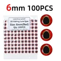 100pcs red 6mm