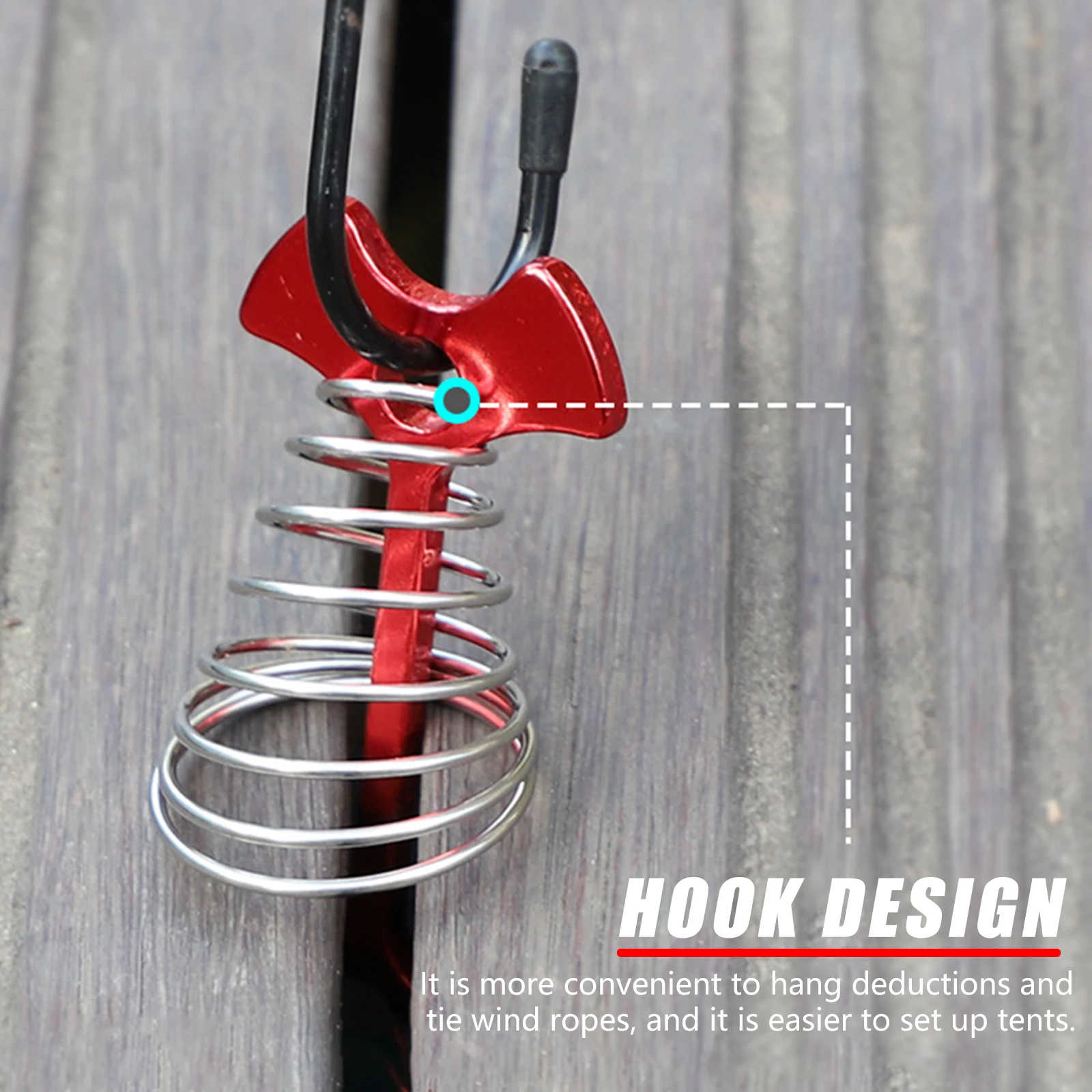 Accesorios para tienda de campaña, cuerda extendida a prueba de viento para acampar al aire libre, tienda de supervivencia salvaje, suministros para exteriores de inserción fija, 4 Uds. - imagen 2