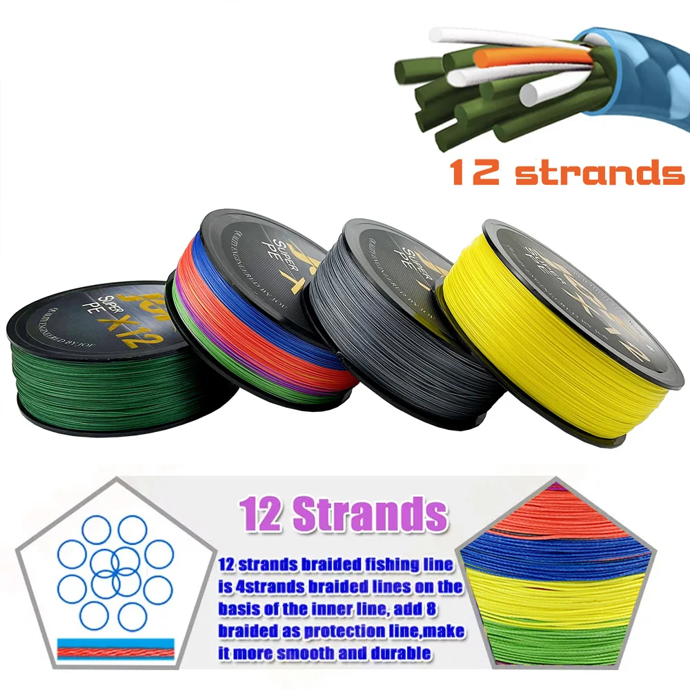 Sedal de PE de 300M y 500M, hilo de Pesca de Mar tejido de alta densidad, resistente, más suave, hilo de pesca de invierno, revestimiento especial trenzado de 9/12 hebras - imagen 3