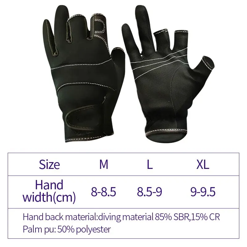 Guantes de cuero antideslizantes de 3 dedos para pesca, guantes cálidos sin dedos de PU para ciclismo, deportes al aire libre, invierno, 1 par - imagen 5