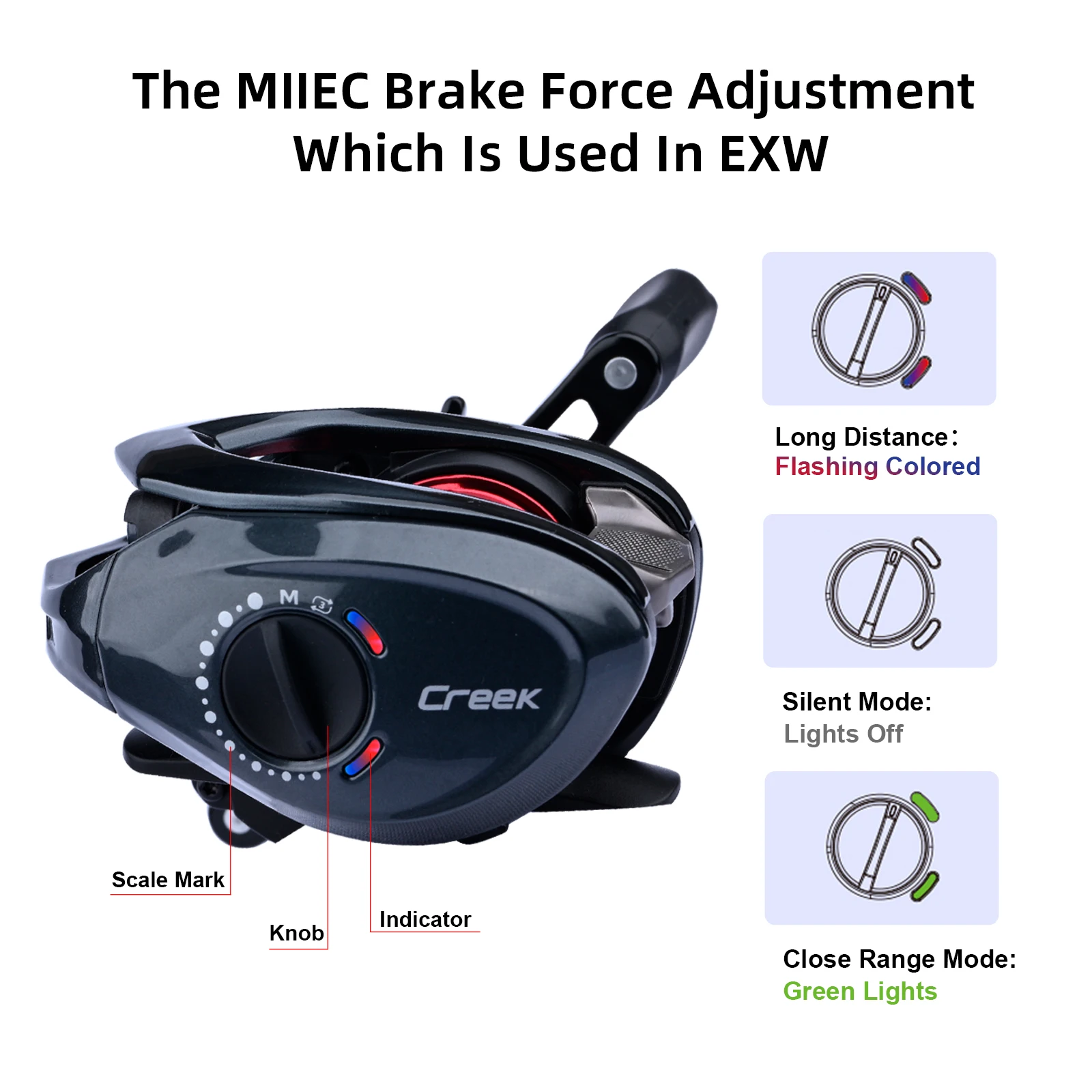 PURELURE CHEETAH AIR CREEK tres modos DC Material de marco de Metal banda de freno electrónico sonido Baitcast carretes de pesca 1-7g - imagen 3