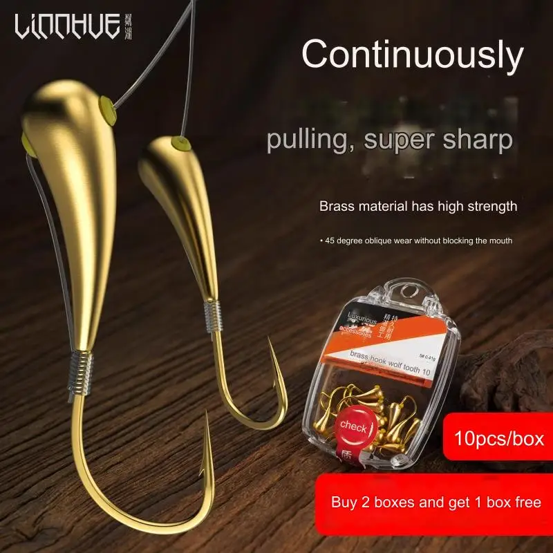 LINNHUE-anzuelo chaotian auténtico, pesca salvaje de 45 grados, cueva tradicional de pesca en césped, se especializa en un anzuelo crucian en invierno - imagen 2