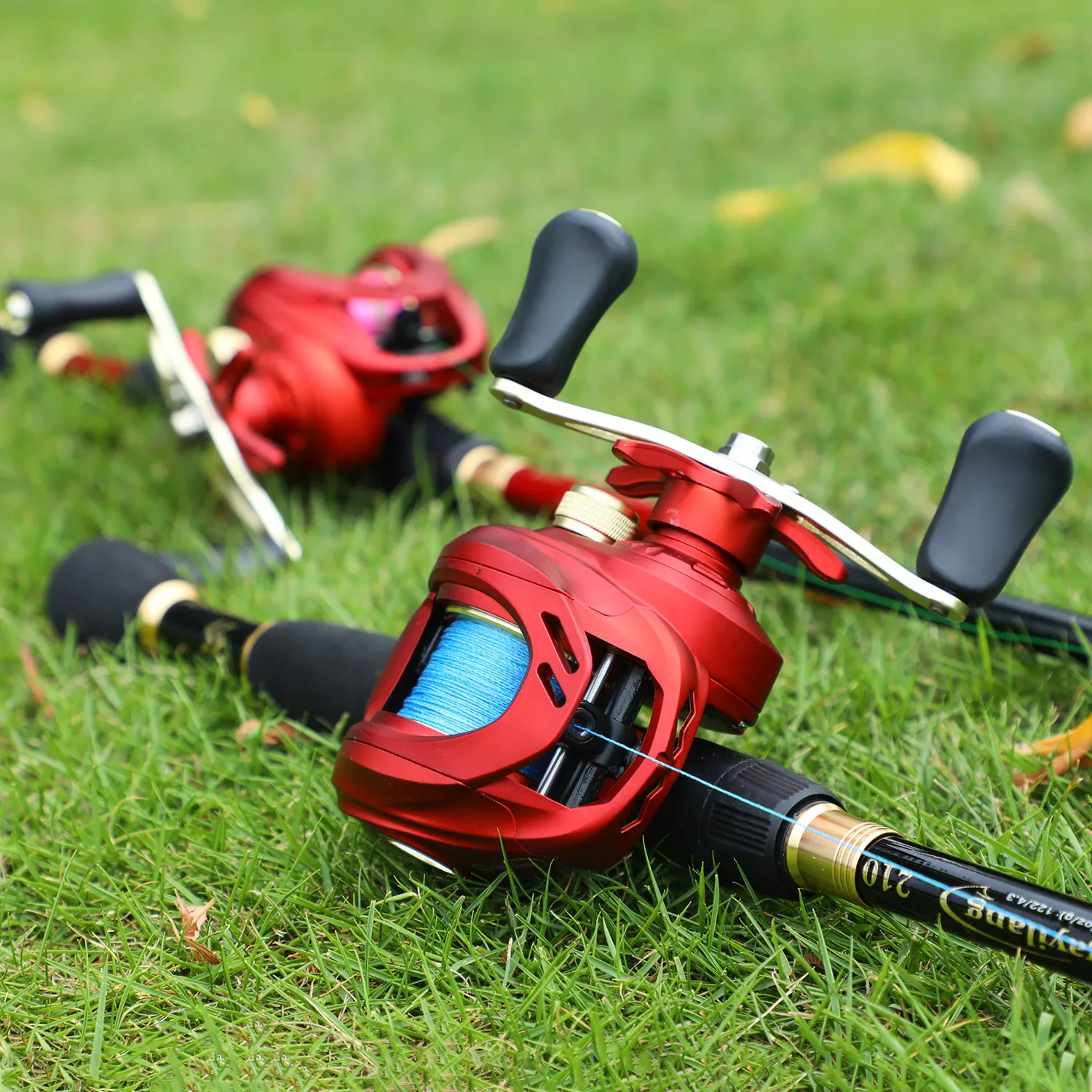 Sougayilang-caña de pescar Baitcasting y bolsa de carrete, caña telescópica de 1,8-2,4 m y carrete de Metal, carrete de Pesca para Pesca de lubina