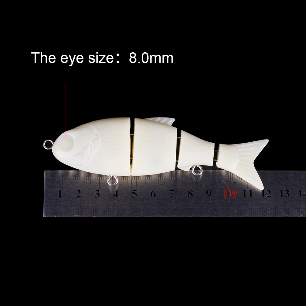Hanlin-Cebo articulado sin pintar, 2/5 piezas, 12CM, 27,5G, Swimbait, perfecto para nadar y pescar, cebos duros, aparejos de lubina en blanco - imagen 2