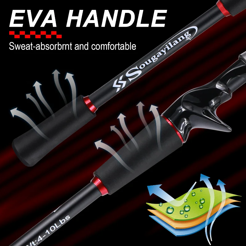 Sougayilang-caña de pescar de fibra de carbono, accesorio ultraligero de viaje, 5kg de potencia de arrastre, para lubina y Lucio, 4 secciones - imagen 5