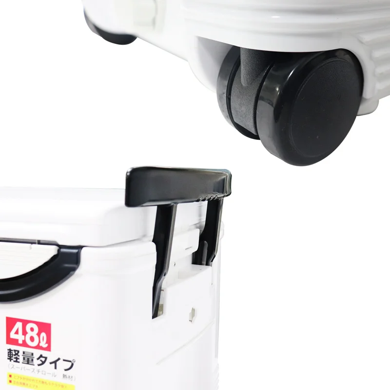 Caja de aparejos de pesca de 45L, diseño de barra telescópica de gran capacidad con rueda que mantiene la temperatura, estuche de almacenamiento de accesorios de pesca - imagen 5