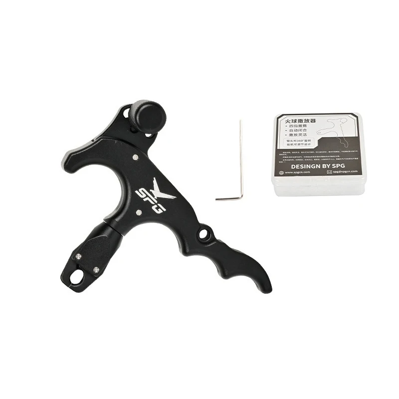 Ayuda de liberación de agarre de arco cuatro dedos 360 ° Cabeza giratoria para tiro con arco compuesto - imagen 3