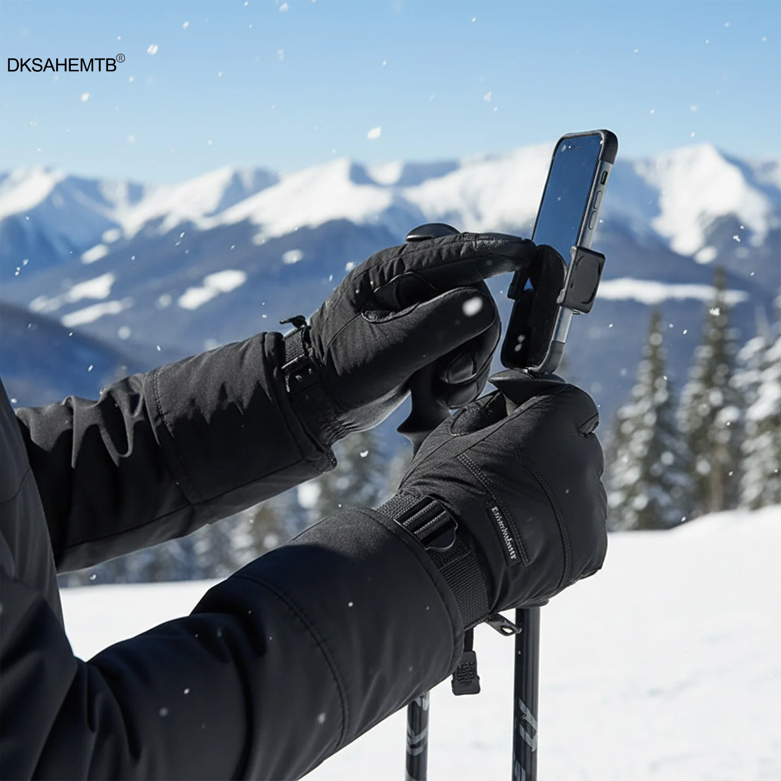 Guantes de esquí cálidos, manoplas de esquí impermeables a prueba de viento de felpa gruesa para hombres y mujeres, guantes para deportes al aire libre de invierno, 1 par - imagen 3