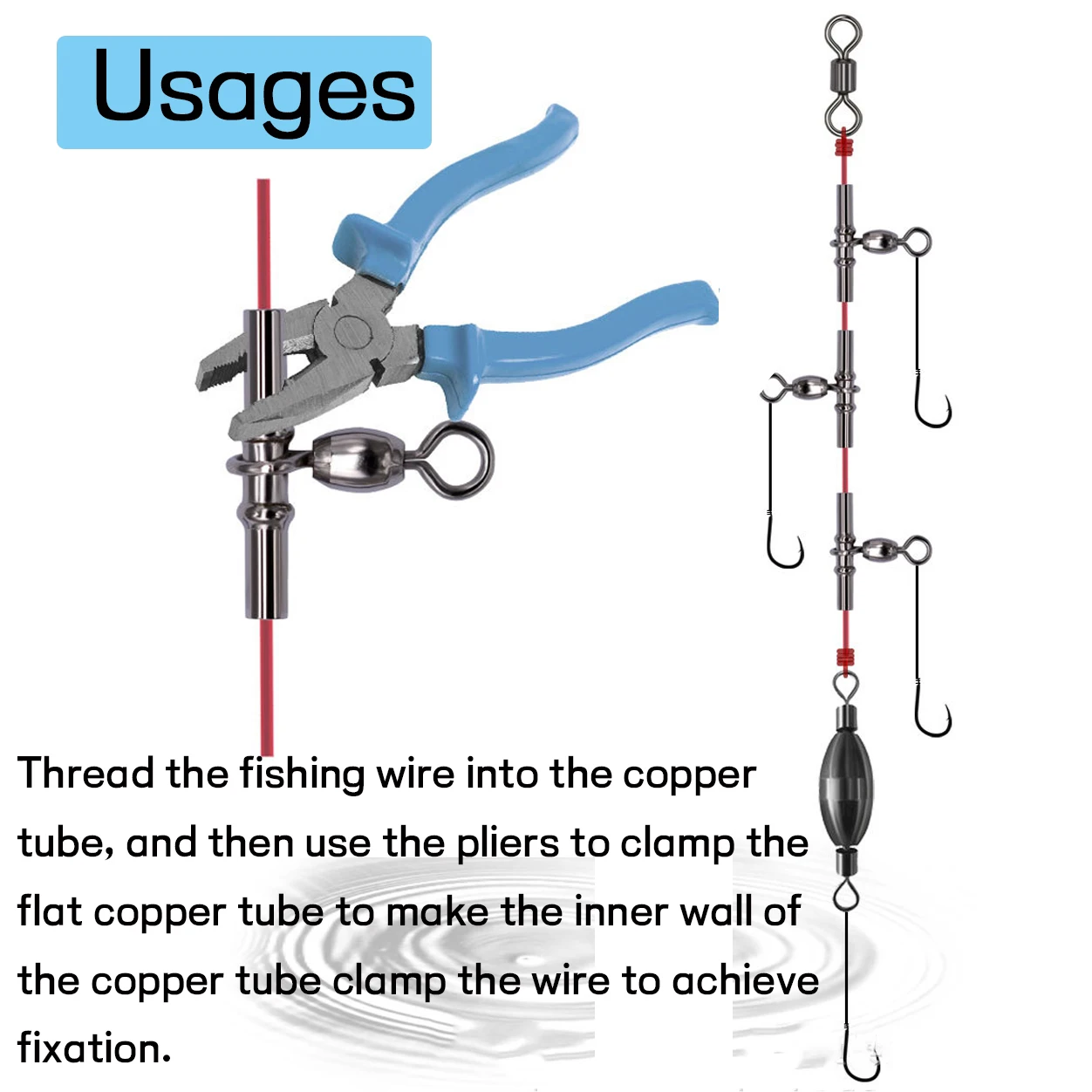 Conector de aparejo de pesca de 3 vías, 100 unidades - imagen 4