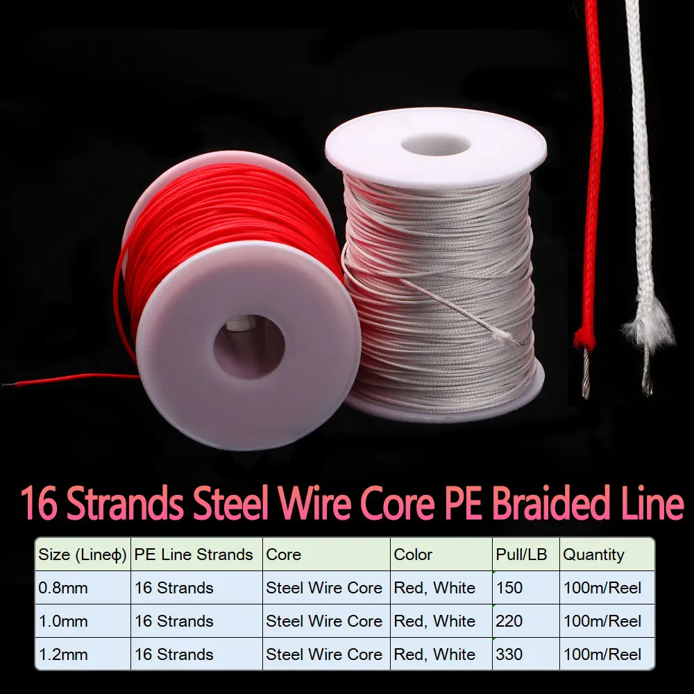 Línea de pesca trenzada de PE, 100 metros, 8 /16 hebras, plantilla de pesca de mar de alta resistencia, anzuelo de asistencia, aparejo, lanza de buceo, cuerda de pesca - imagen 5