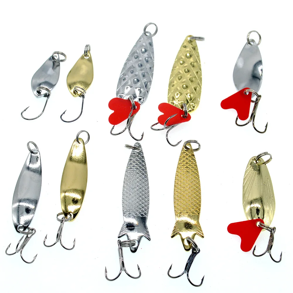 Kit de señuelo cuchara de pesca, cebo duro de agua dulce y salada, señuelos artificiales, atracción Natural, cucharas para lubina, lote de 10 piezas en oferta - imagen 2