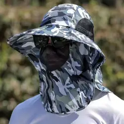 Sombrero de pesca con protección UV y máscara facial