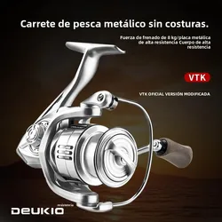 Carrete spinning DEUKIO para agua salada – 5.2:1, arrastre 8kg