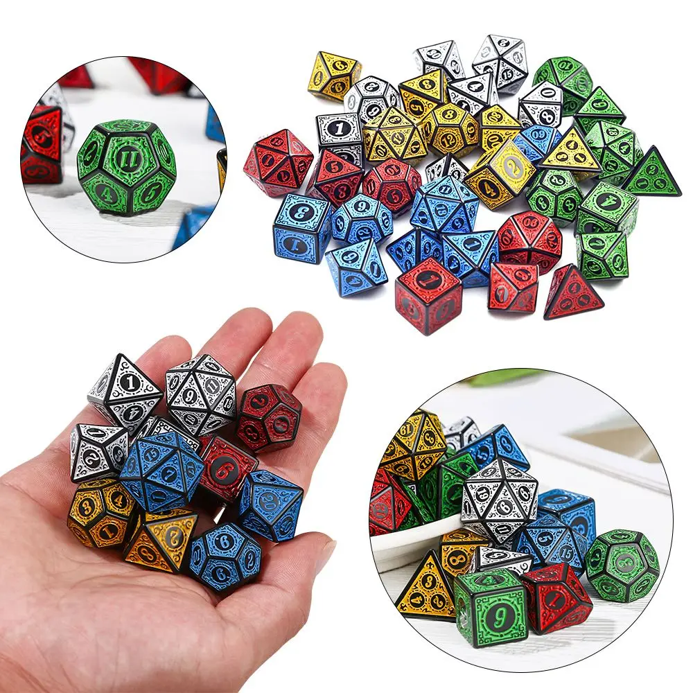 Juego de dados de 7 caras para juegos de mesa, juego de dados poliédricos, D4, D6, D8, D10, D12, D20, 7 piezas - imagen 2