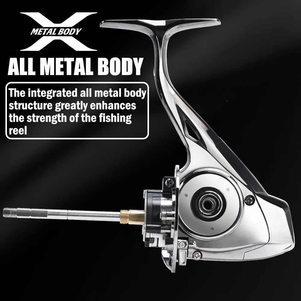 SAMOLLA Carrete Spinning 9000-13000 – Cuerpo metálico, 25kg arrastre - imagen 2