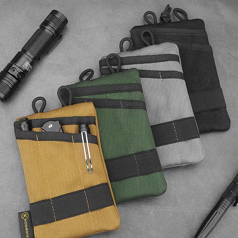 Bolsa táctica EDC, billetera, mini riñonera, tarjeta, llave con riñonera para acampar, senderismo, caza, pesca, monedero al aire libre - imagen 5