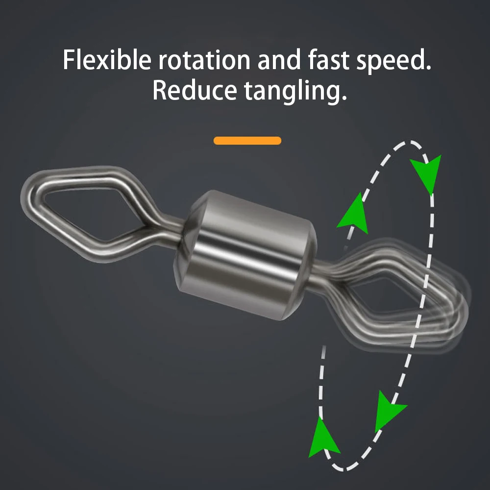 DNDYUJU 30 a 50 Uds rodamiento de barril de pesca giratorios rombos giratorios conector de pesca accesorios de pesca herramientas de gancho - imagen 4