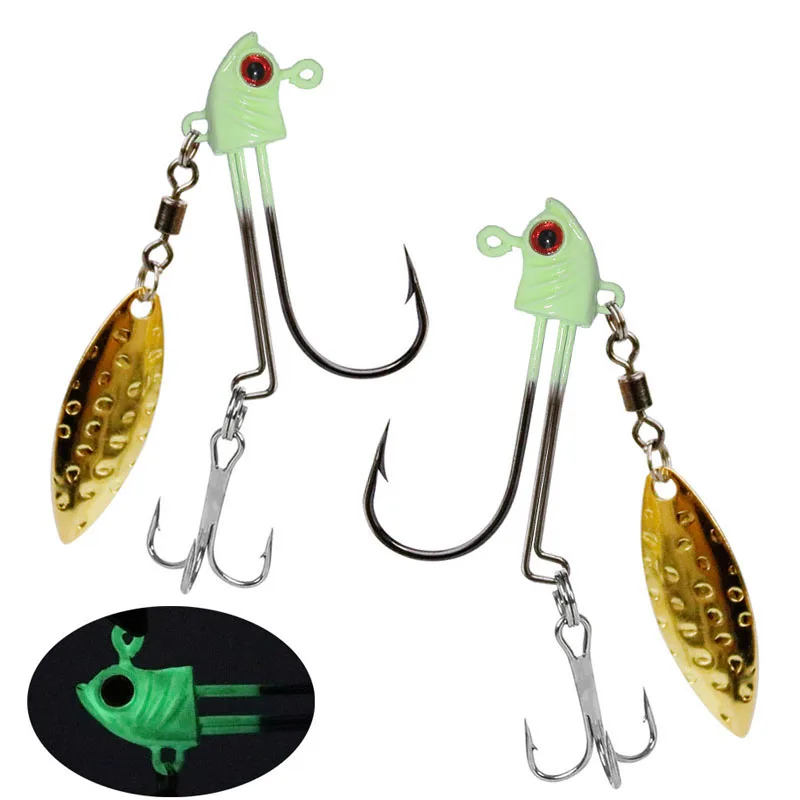 Jig Head con hoja giratoria y púas para vinilos de pesca - imagen 5