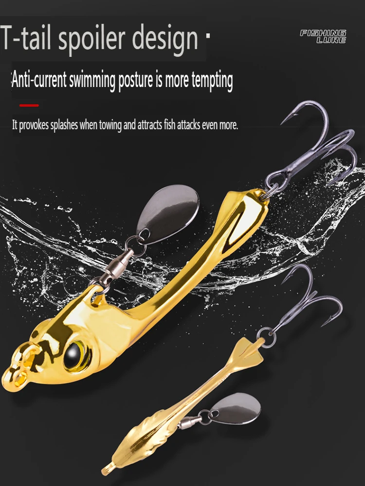Equipo de pesca PD, cebo giratorio de 10g, 15g, 20g, señuelo de pesca Vib de Metal, cuchara giratoria, Wobbler, cebo duro de hundimiento con lentejuelas - imagen 4