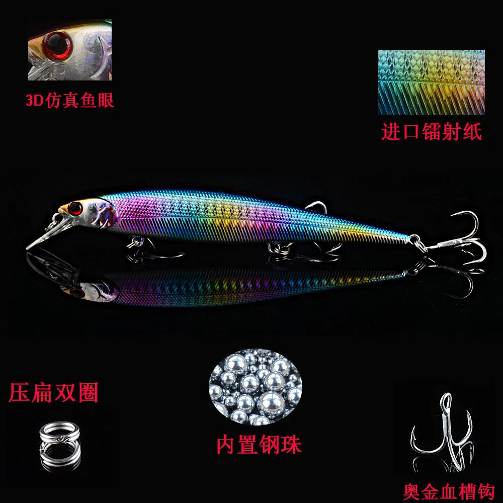 Señuelo de pesca de 14cm y 16g, cebo duro Crankbait Minnow, Crankbait Peche Bass, aparejos de pesca de curricán, cebos artificiales con ojos 3D, nuevo, 1 unidad - imagen 3