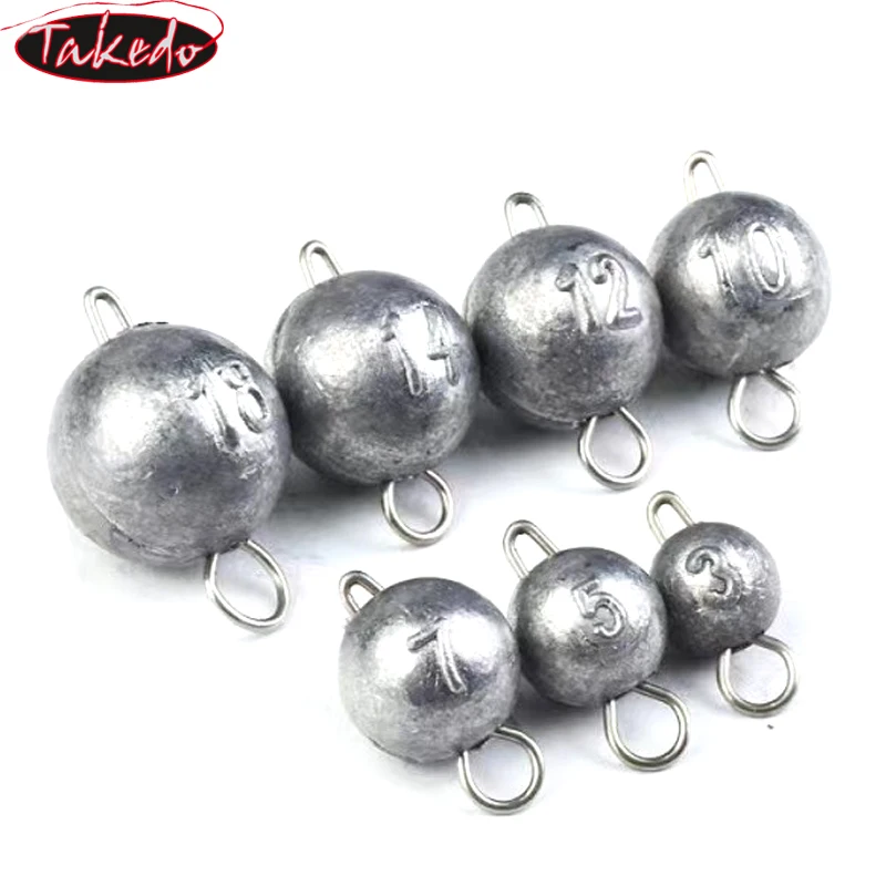 TAKEDO-Pombos de plomo circular, colgante rápido, anzuelo de manivela, pesca en raíces, accesorios de pesca de caída, 1 caja, 3G - 21G - imagen 2