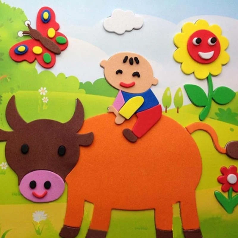 Papel de color hecho a mano DIY, 10 esponjas multicolores gruesas, papel de espuma EVA hecho a mano para niños - imagen 5