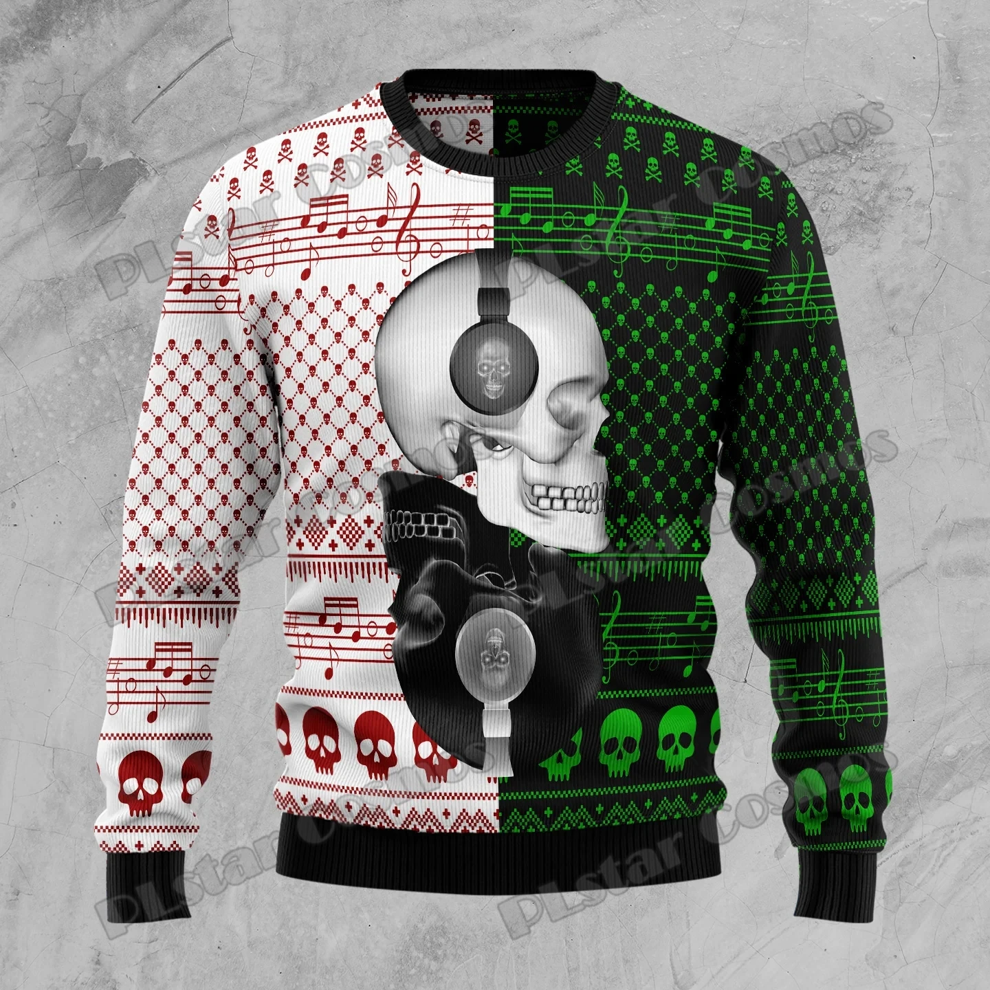 KMY17 Suéter Navidad 3D Cráneo Yinyang Jersey Punto Invierno - imagen 5