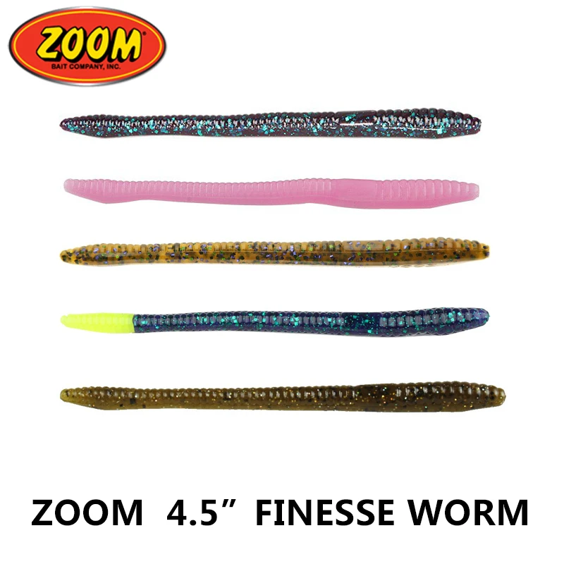 Zoom Finesse-gusano de carretera, cebo blando, gusano de fideos sin plomo, pesca fina, grupo de pesca de 4,5 pulgadas en los Estados Unidos - imagen 3