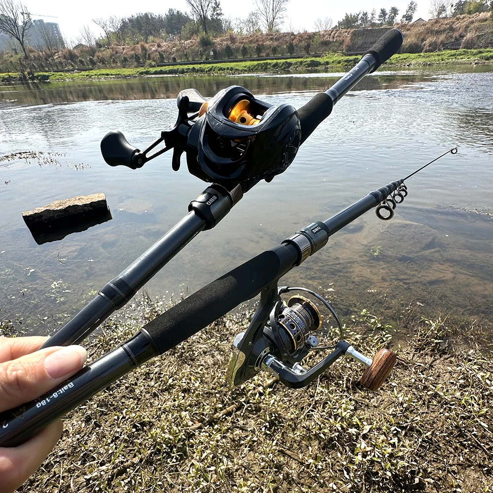 Combo de caña y carrete, poste de señuelo duro telescópico de 1,8-3,0 M, peso de cebo de 8g-18g, acción rápida y rueda de relación de engranaje 7,2: 1/5,2: 1 para carpa de lubina - imagen 5