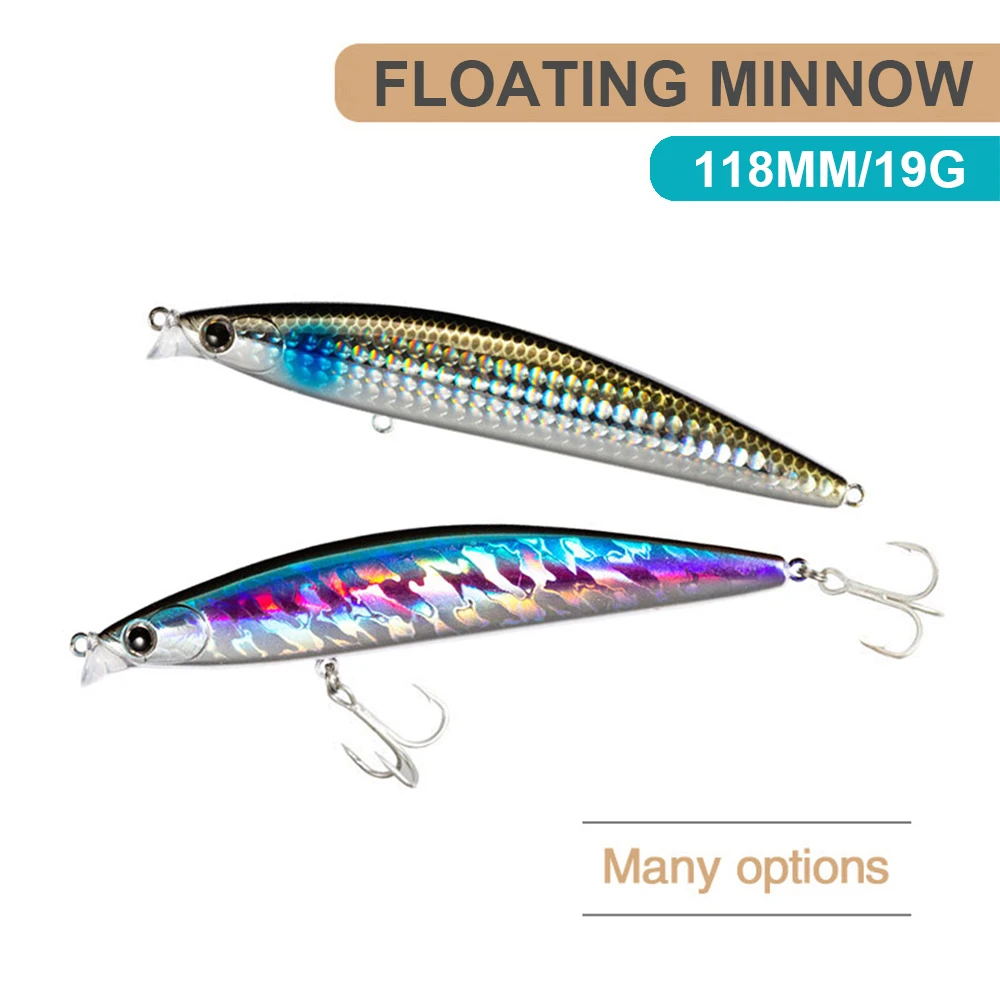 Experimente la emoción de pescar con nuestro versátil 118 mm/19g cebo de minnow flotante