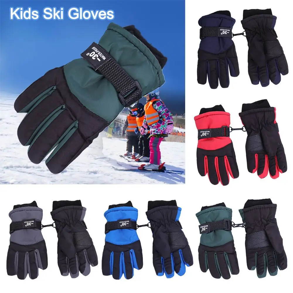 Guantes de esquí gruesos y cálidos impermeables con dibujos animados antideslizantes a prueba de viento para niños y niñas al aire libre manoplas deportivas - imagen 2