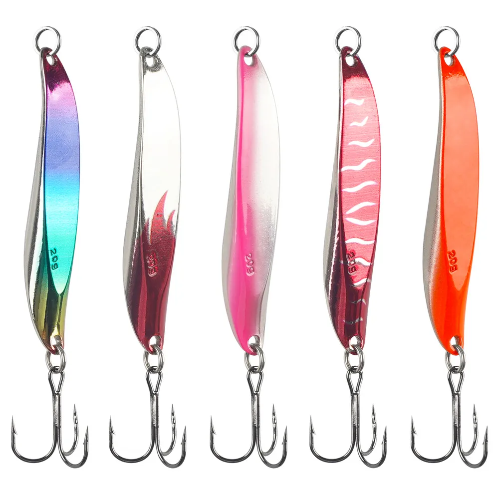 Señuelos de cucharas y jigging para trucha, lubina en agua salada