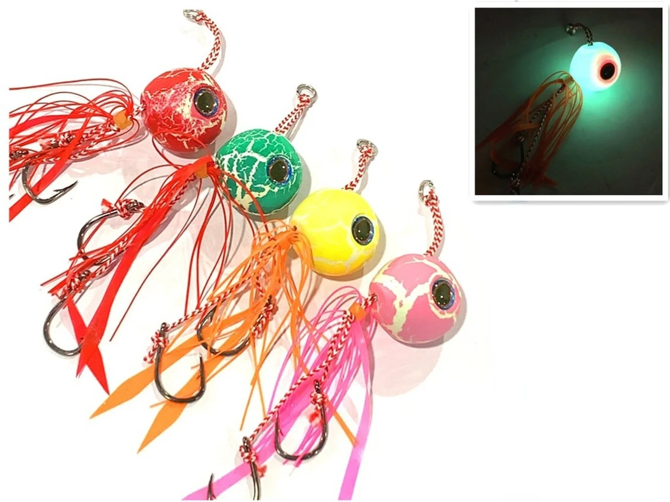 DEEP UP Tenya Madai Jig Kabura señuelo de pesca luminoso de agua salada Jighead plomo cebo de navegación de mar camarones falda de goma cebo de pesca - imagen 2