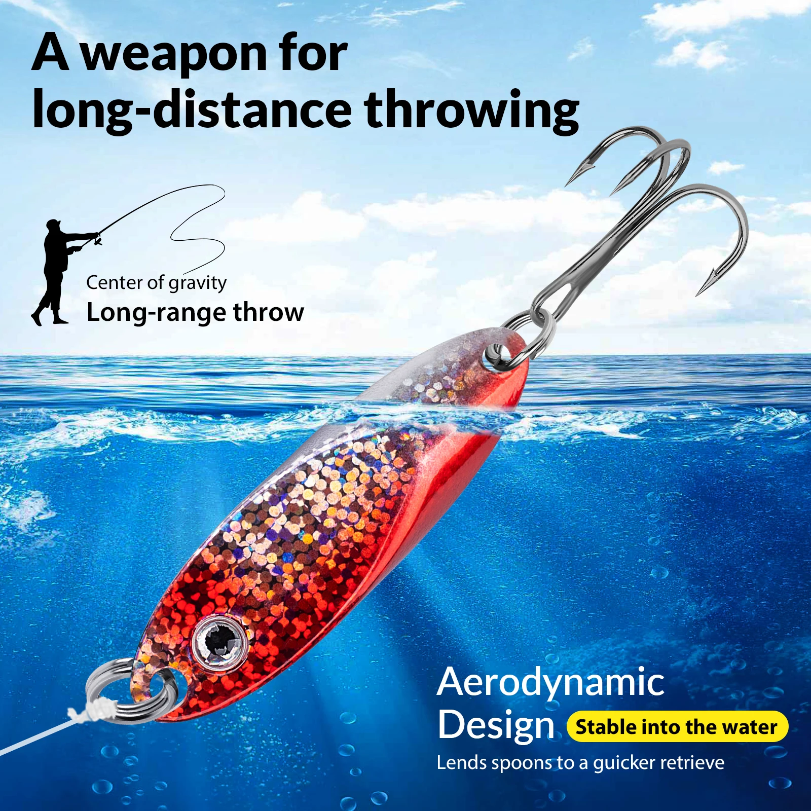 Cucharas THKFISH para trucha – Señuelo metálico con ojo de pez - imagen 3