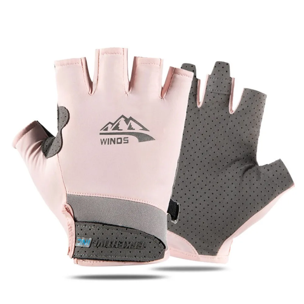 Guantes de pesca Anti-uv de medio dedo, guantes de verano para deportes al aire libre, guantes de montar, guantes de protección solar, guantes transpirables de seda helada para Fitness - imagen 2