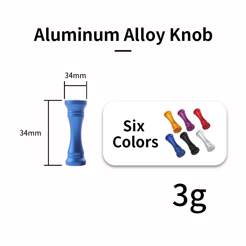 Ruke nuevo carrete de fundición mango de carbono y perilla de Material metálico seis colores longitud 90mm tamaño del agujero de montaje de Baitcasting 8*5mm gratis - imagen 3