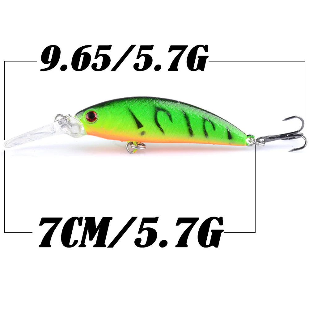 NUNATAK CRANKBAIT A-5CM/5G B-7CM/5,7G ojos 3D cebos de pescado pequeños lengua larga cebo duro Minnow señuelo de superficie señuelo de lubina señuelo hundido