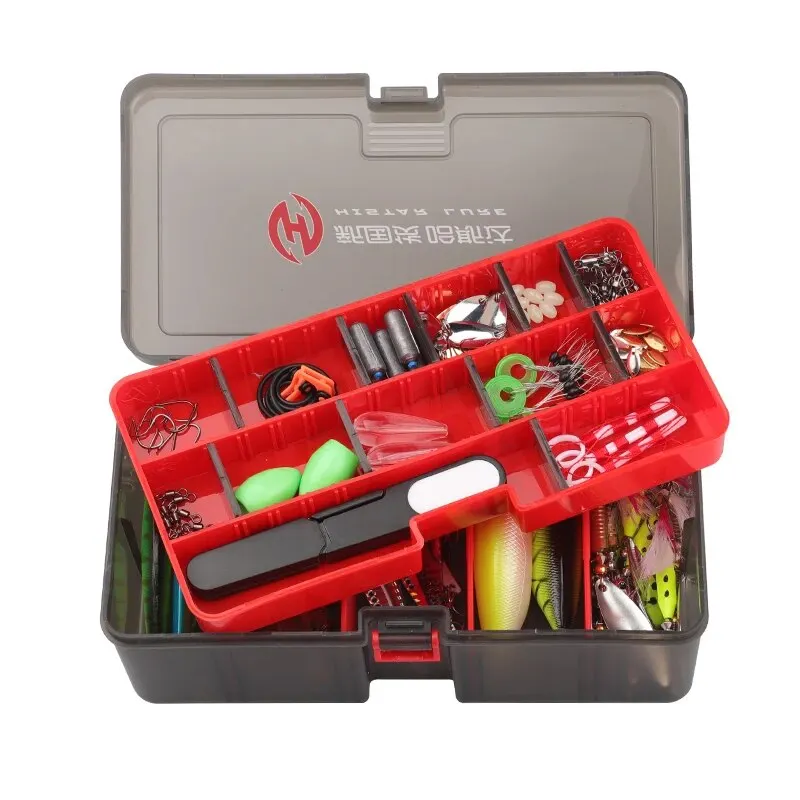 HISTAR-caja de aparejos de pesca de gran capacidad, tablero desmontable grueso de PP, antipresión, espacio ajustable, doble capa, varios tamaños, 1 unidad - imagen 4
