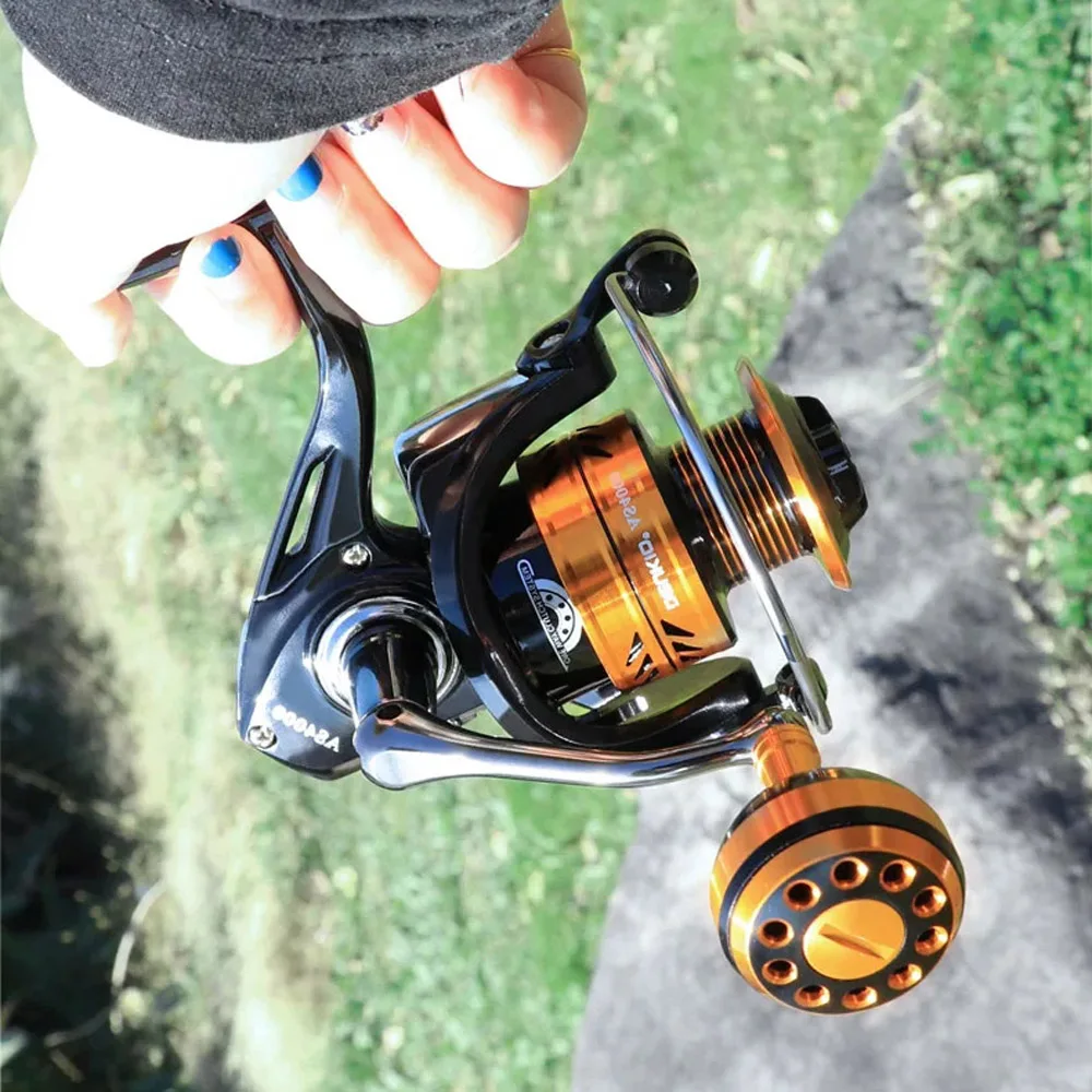 Carrete de Pesca giratorio para agua salada, bobina de arrastre máximo de 12kg, para Surfcasting, 2000-7000, novedad - imagen 4