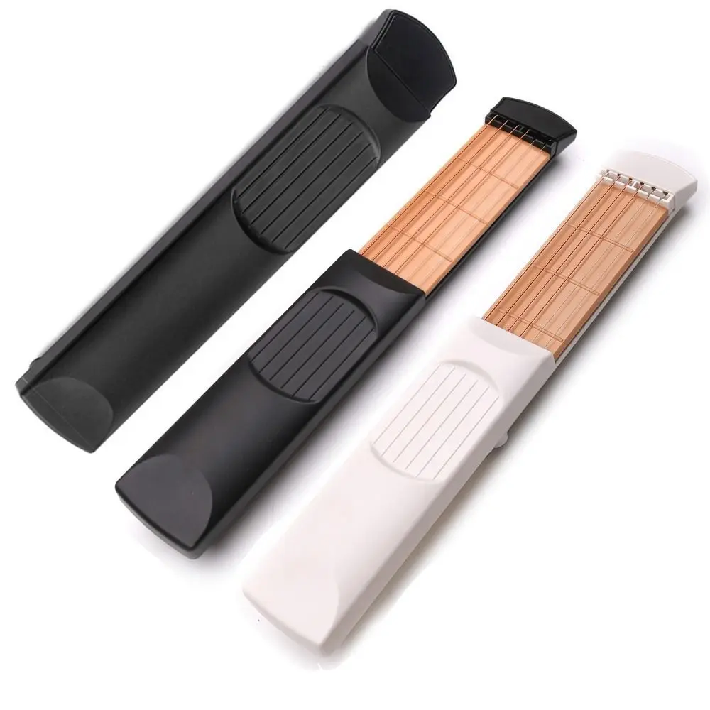 1 Juego de 6 cuerdas de bolsillo para guitarra, rejilla para gatear, 4/6 trastes, entrenador de acordes de guitarra, práctica portátil, entrenador de acordes de cuello, guitarra para principiantes - imagen 3