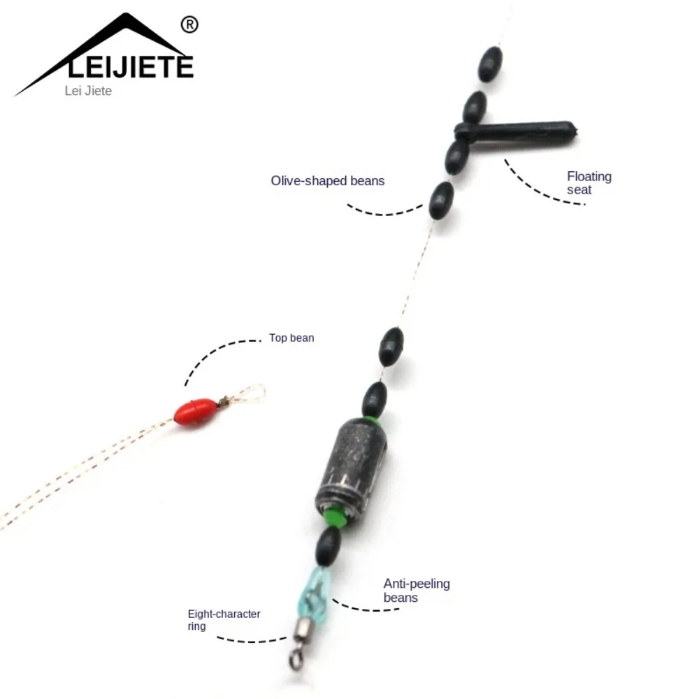 Tapón Bobber de pesca flotante, línea de suministro de pesca, accesorios de aparejos, frijol de goma de alta concentricidad, frijoles espaciales transparentes - imagen 3