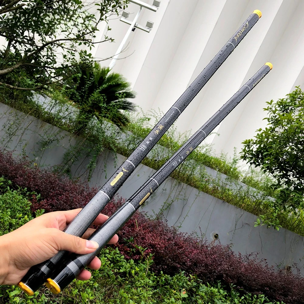 Caña de pescar de mano, caña de corriente telescópica portátil, ultraligera, 3,6/4,5/5,4/6,3/7,2 M, aparejos de pesca, alimentador de carpa de fibra de carbono - imagen 5