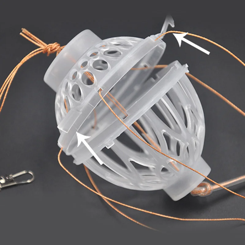 Anzuelos de pesca de cebos de explosión, jaula de cebos esféricos, anzuelo de caja de mar, monstruos de agua, acero al carbono, carpa de plástico, herramienta - imagen 4