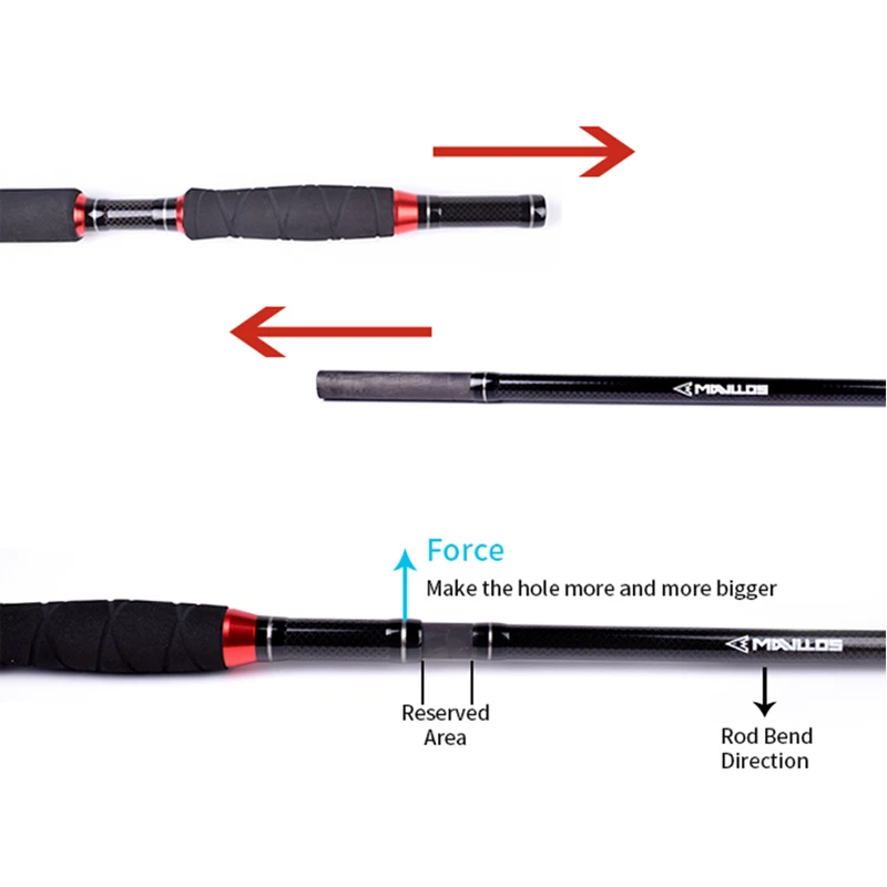 Mavllos-caña giratoria de atún STROMII para pesca en barco, señuelo de 3 secciones de 1,8 M, 2,1 M, 70-250g MH, potencia de 30-50lb, caña de Jigging para agua salada - imagen 5