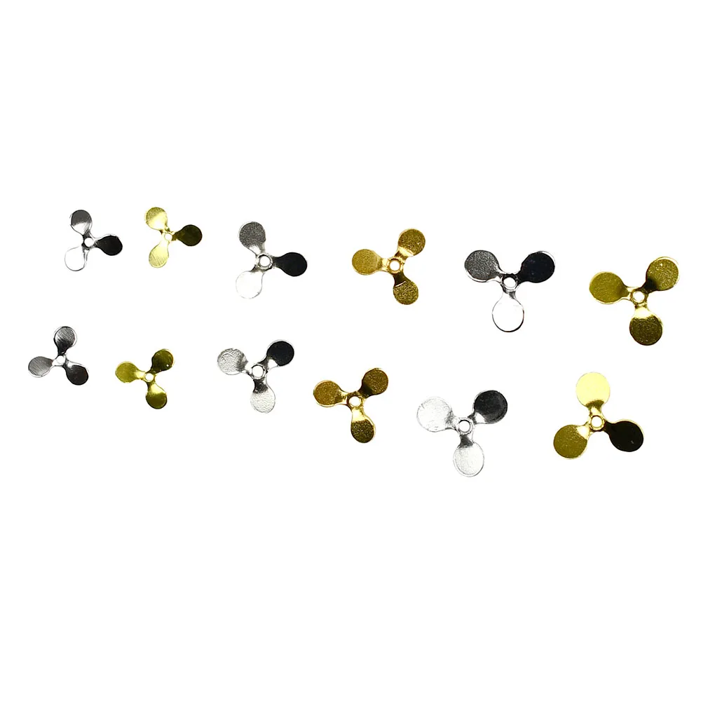 60 Piezas de Señuelos Metálicos Luya Spinner Plateados y Dorados para Anzuelos de Pesca - Hélices Turbo de Tres Aspas y Cuchillas Spinner de Acero Inoxidable - imagen 5