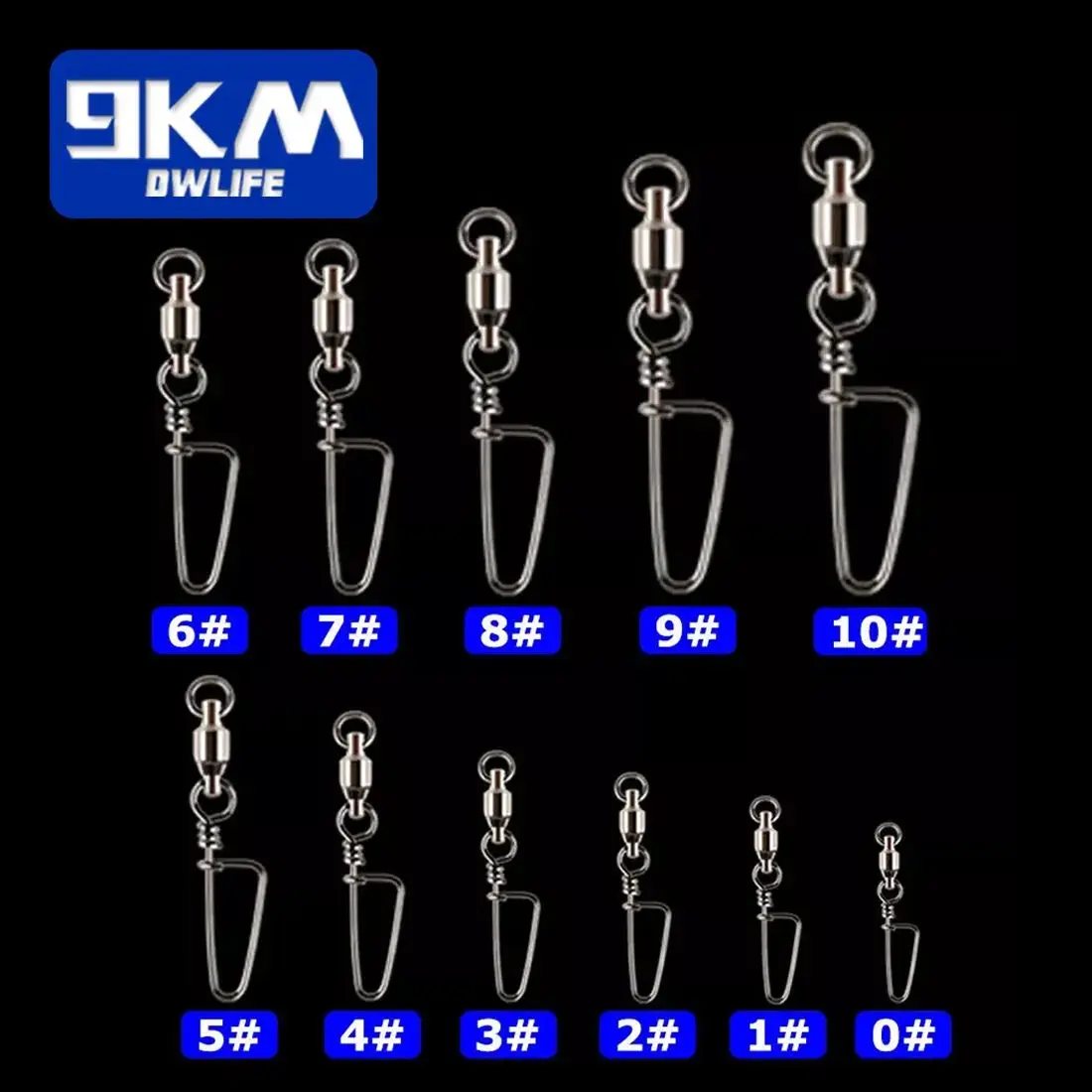 Rodamiento de bolas de pesca giratorio Snap Coastlock Snap conector de curricán de alta velocidad giratorios de acero inoxidable accesorios de pesca Clip - imagen 2