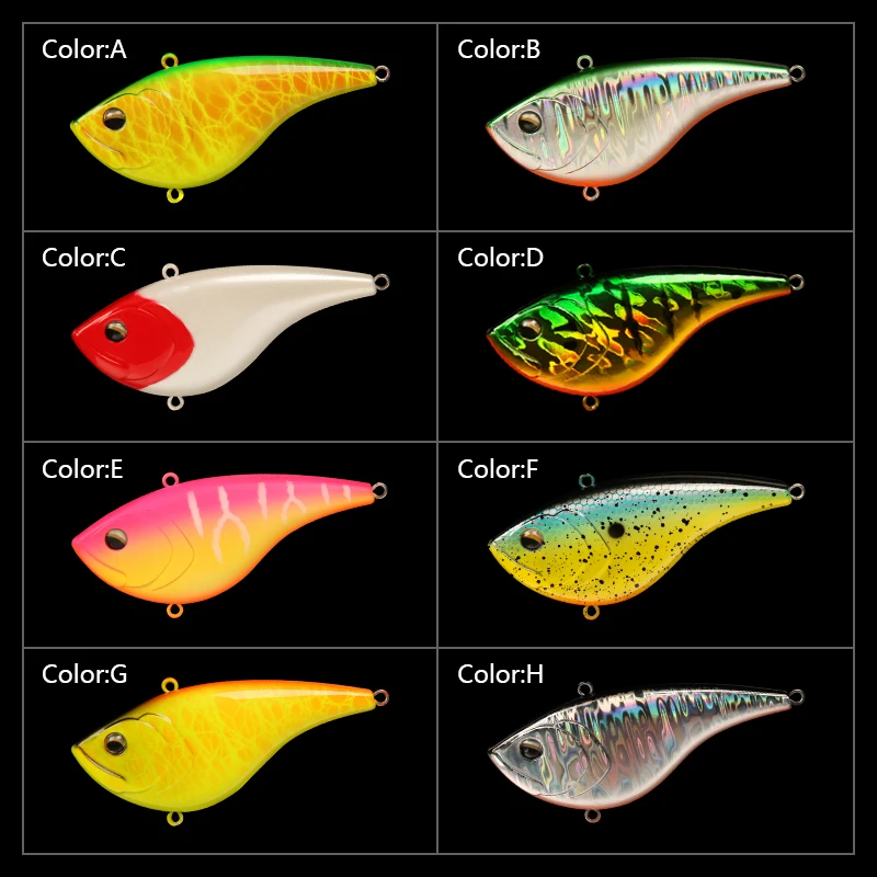 LETOYO-señuelo de pesca Artificial VIB, cebos duros con anzuelos triples, de largo alcance, 80S, para lubina, 21g/78mm - imagen 3